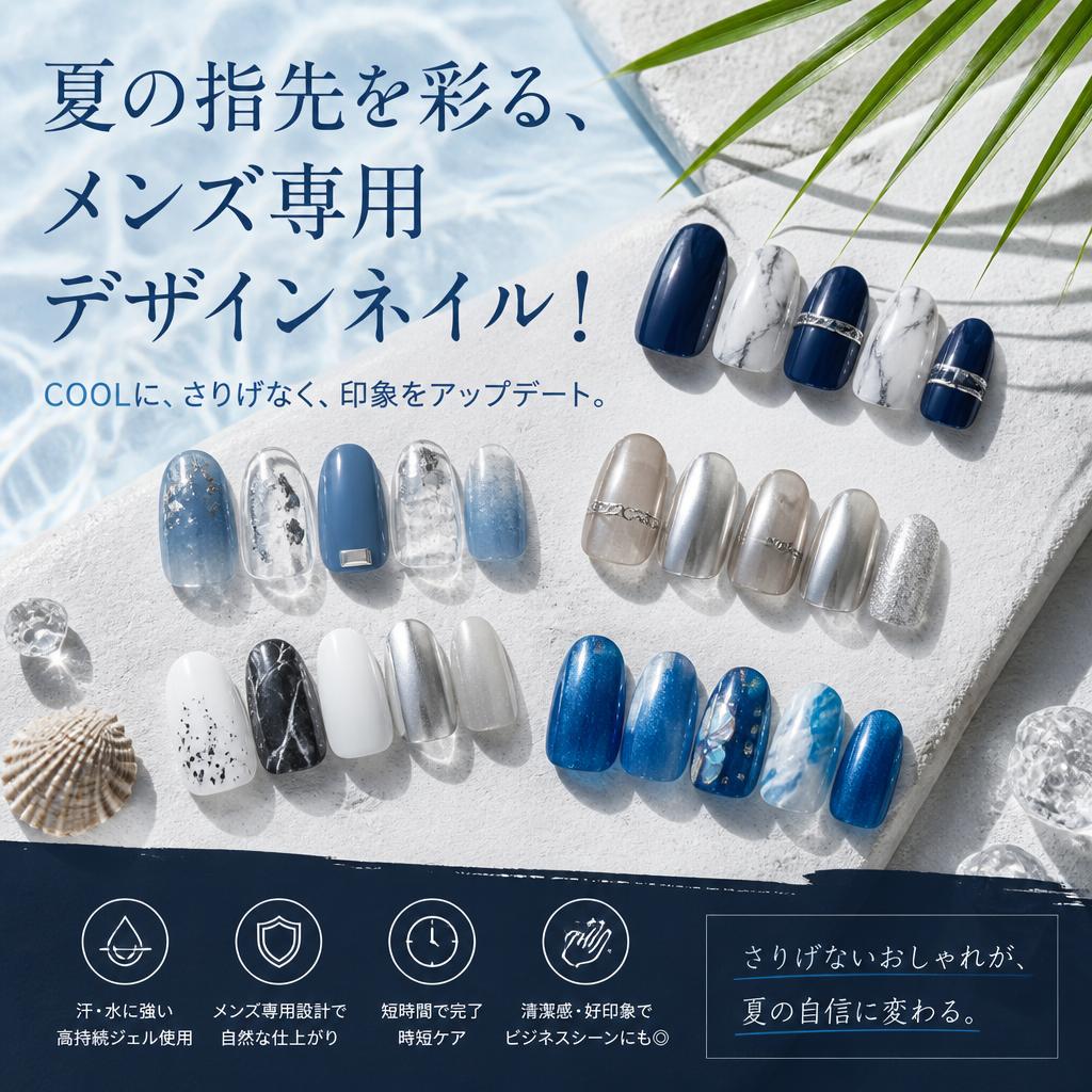 男性の指先を彩る 夏メンズデザイン｜Nail Man 新宿店 ～メンズネイル専門店～