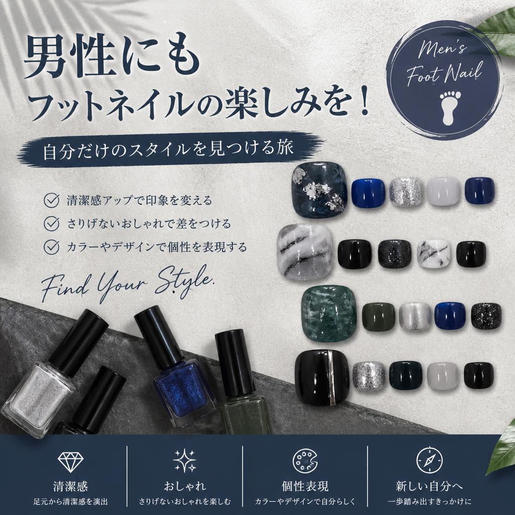 手爪のデザインは無理でもフットデザインネイルは自由で楽しみ放題！｜Nail Man 新宿店 ～メンズネイル専門店～